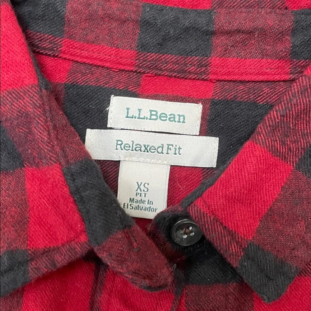 LL Bean 100% Cotton Scotch Plaid Flannel Western Button Down XS